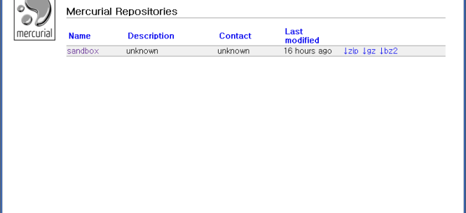 Mercurial Repositories on Web