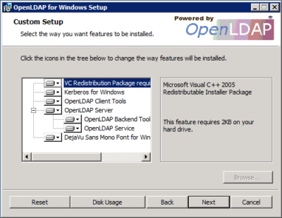 OpenLDAP select features