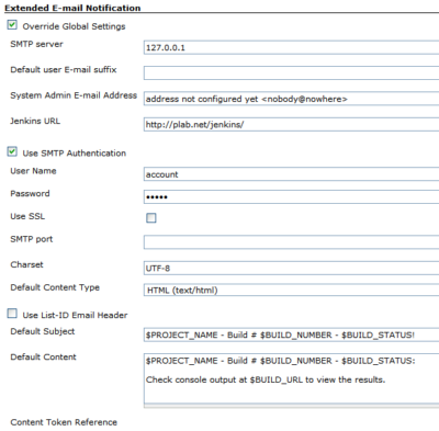 Jenkins Extended E-mail Notification