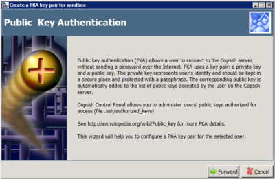 Copssh - Create a PKA key pair
