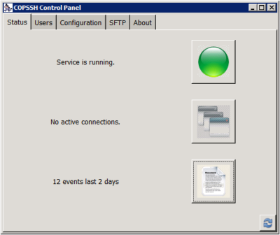 Copssh Control Panel - Status
