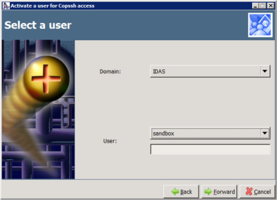 Copssh Control Panel - Activate a user