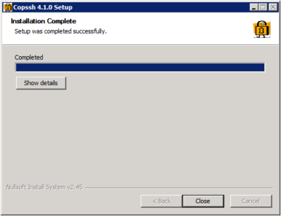 Copssh Setup Complete