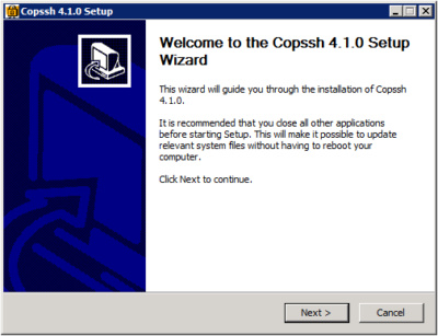 Copssh Setup - Welcome