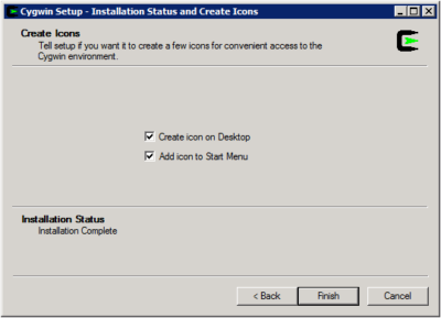 Cygwin Setup - Installation Complete