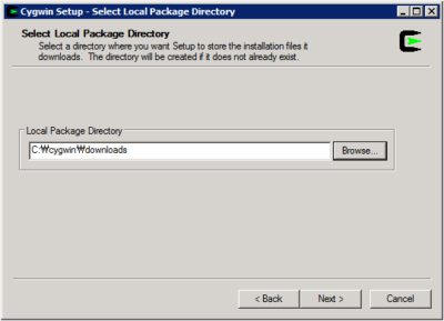 Cygwin Setup - Select Local Package Directory