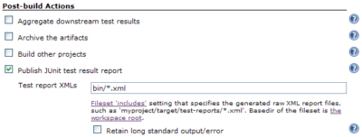 Jenkins Post-build Actions of the Job