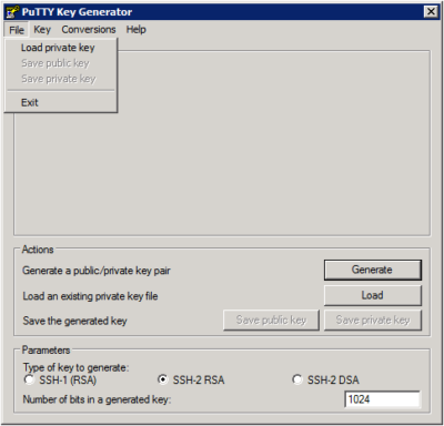 Putty Key Generator – Load private key