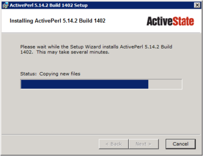 ActivePerl Setup - Installation Progress