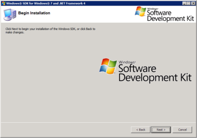 Windows SDK - Begin Installation