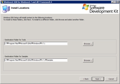 Windows SDK - Install Location