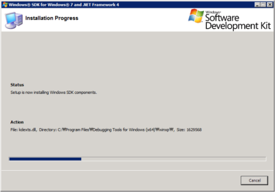 Windows SDK - Installation Progress